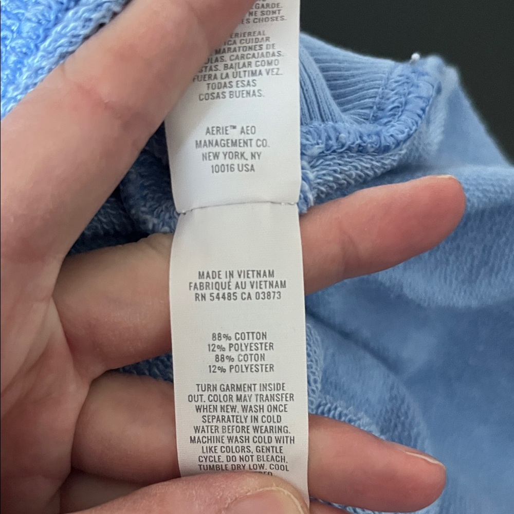 Aerie Light Blue Lace-Up Sweatshirt - Picture 7 of 7